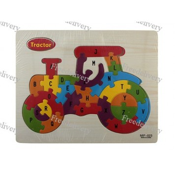 Обучающая деревянная доска, рамки вкладыши, пазл, трактор
