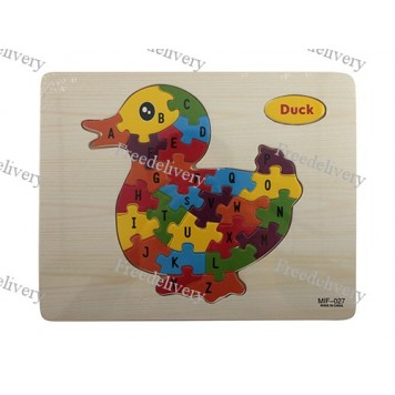 Обучающая деревянная доска, рамки вкладыши, пазл, утенок