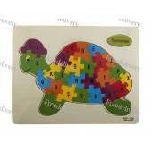Обучающая деревянная доска, рамки вкладыши, пазл, черепаха