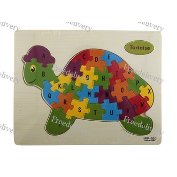 Обучающая деревянная доска, рамки вкладыши, пазл, черепаха