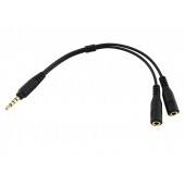 Сплиттер для гарнитур с двумя 3.5мм джеками на одно гнездо ноутбука Сплиттер для гарнитур с двумя 3.5мм джеками на одно гнездо ноутбука