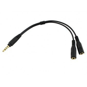 Сплиттер для гарнитур с двумя 3.5мм джеками на одно гнездо ноутбука