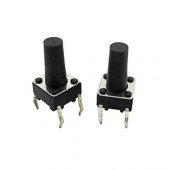 100x Кнопка тактовая, микрик, 4 контакта, 6x6x12мм