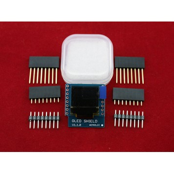 Комплект поставки 0.66 OLED дисплея 64X48, I2C Wemos D1, D1 mini-2