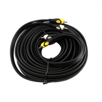3 RCA - 3 RCA тато-тато AV кабель, тюльпани, 10м