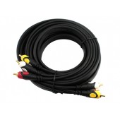 3 RCA - 3 RCA тато-тато AV кабель, тюльпани, 5м 3 RCA - 3 RCA тато-тато AV кабель, тюльпани, 5м