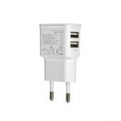 USB мережевий зарядний пристрій 2xUSB, 5В 2А USB мережевий зарядний пристрій 2xUSB, 5В 2А