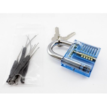 Тренировочный прозрачный замок для слесаря, набор