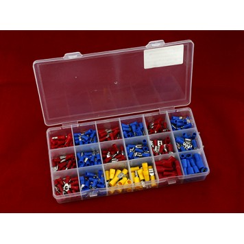 330x Клема, наконечник кабельний ізольований ніж/вилка, набір