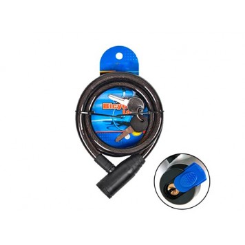Велозамок c ключем, велосипедний замок, трос 12мм 70cм для велосипеда