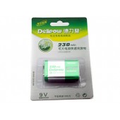 Аккумулятор Delipow 9В CR-9V Крона 6F22 6LR61 Ni-MH 230мАч Аккумулятор Delipow 9В CR-9V Крона 6F22 6LR61 Ni-MH 230мАч