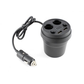 Автомобільний зарядний Стакан 2xUSB 3.1а розгалужувач вольтметр в авто