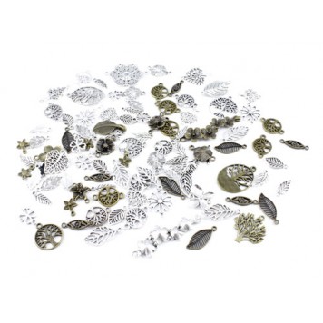 Набір з 100 металевих підвісок шармів шарміків , листя