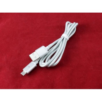 MicroUSB магнітний дата кабель Samsung LG Xiaomi, нейлон 2.4А 1м