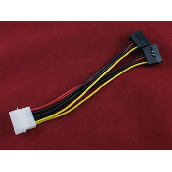 Перехідник IDE Molex - 2x Sata 15pin для живлення жорстких дисків