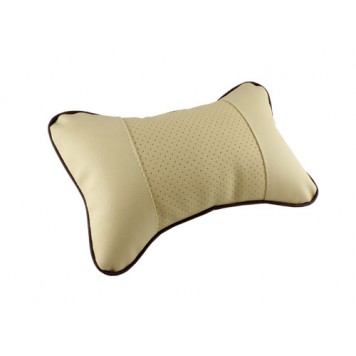 Подушка на підголів'я сидіння автомобіля, екошкіра, бежева