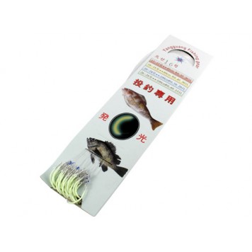 Люминесцентные светящиеся рыболовные крючки с леской 30шт размеры