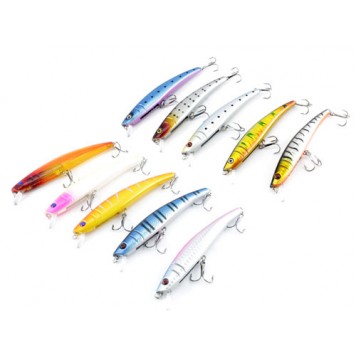 Набор из 10 разноцветных воблеров приманок 11см 12г