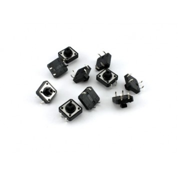 100x Кнопка тактовая, микрик, DIP 4 контакта, 12x12x7.3мм
