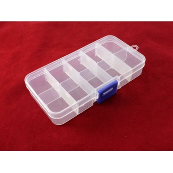 Коробка органайзер кейс бокс для снастей бісеру 12.5х6.3см 10 осередків