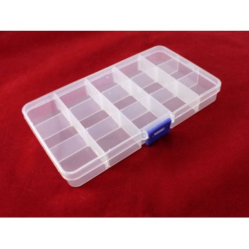 Коробка органайзер кейс бокс для снастей бісеру 17х9.5см 15 осередків