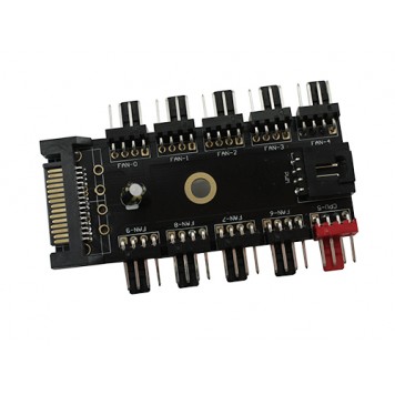 Хаб сплітер для живлення 10 вентиляторів 12В 4pin PWM від Sata, майнінг