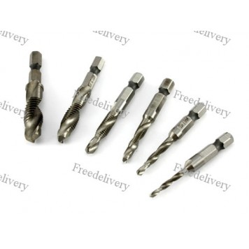 Набор 6x метчиков, нарезание резьбы 3.5-6.4 мм