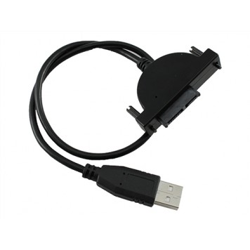 Перехідник USB 2.0 - Slimline SATA 13pin 6 + 7pin CD / DVD приводу ноутбука