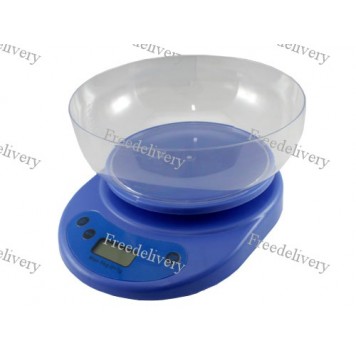 Весы кухонные электронные до 5кг, точность 1г, 21x16см, с чашей