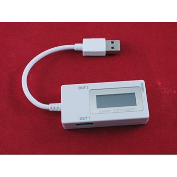 USB тестер тока, напряжения, мощности 4-30В 0-5А 2xUSB с таймером