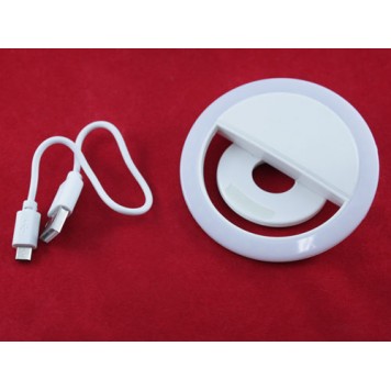 Кільцева LED лампа для Селфі на смартфон кліпса, прищіпка, c АКБ