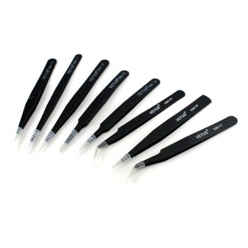 Набор из 8 антистатических антимагнитных пинцетов Vetus ESD10-17