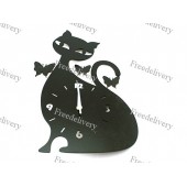 Часы настенные декоративные Счастивая Кошка 40см