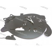 Часы настенные декоративные Толстый ленивый кот 43см