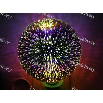 Лампа светодиодная декоративная 3D Фейерверк G125 E27 LED ночник