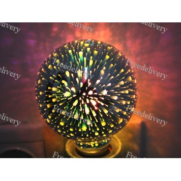Лампа светодиодная декоративная 3D Фейерверк G80 E27 LED ночник