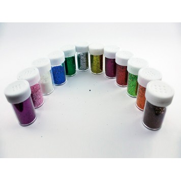 Гліттер декоративні блискітки 12x12г 12 кольорів, для нігтів нейл-арту