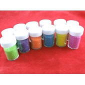 Гліттер декоративні блискітки, неоновий 12x12г 12 кольорів, для нігтів