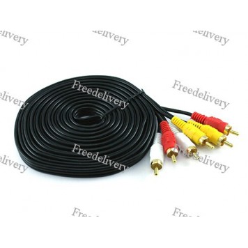 3 RCA - 3 RCA папа-папа AV кабель, тюльпаны, 4.5м