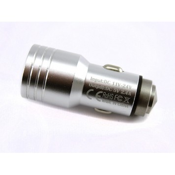 Автомобільний зарядний пристрій 2x USB 2.4 А метал в прикурювач