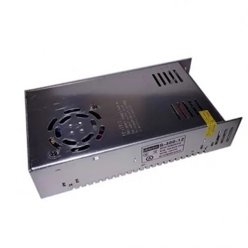 Блок живлення металевий 12В 25А 300Вт, 3-кан для LED-стрічок CCTV, UAlectric