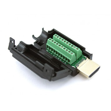 Перехідник HDMI 2.0 тато - клеммники 19pin в розібраному вигляді-1