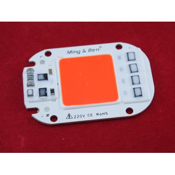 Світлодіодна матриця з драйвером COB LED 50Вт 4500лм 220В, червона