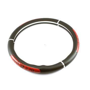 Обшивка чохол на кермо 37-38см Dragon, екошкіра, червона