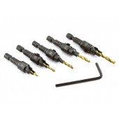 Набір з 5 свердел із зенковкою під конфірмат для шурупокрута 6 - гранні