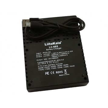 Комплект поставки зарядного пристрою Liitokala Lii-402-1