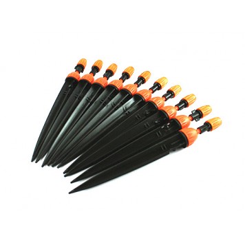 10x Форсунка регульована на кілочку для краплинного поливу Aqualin