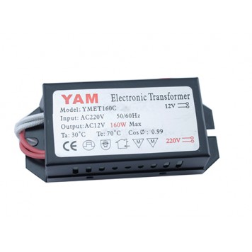 Трансформатор електронний 220В-12В 160Вт для галогенних ламп YMET160C