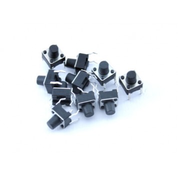 100x Кнопка тактова, мікрик, DIP 4 контакту, 6x6x7мм