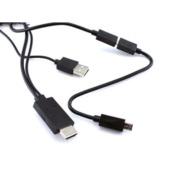 Кабель з підключеним переходником з MicroUSB 5pin на MicroUSB 11pin-2